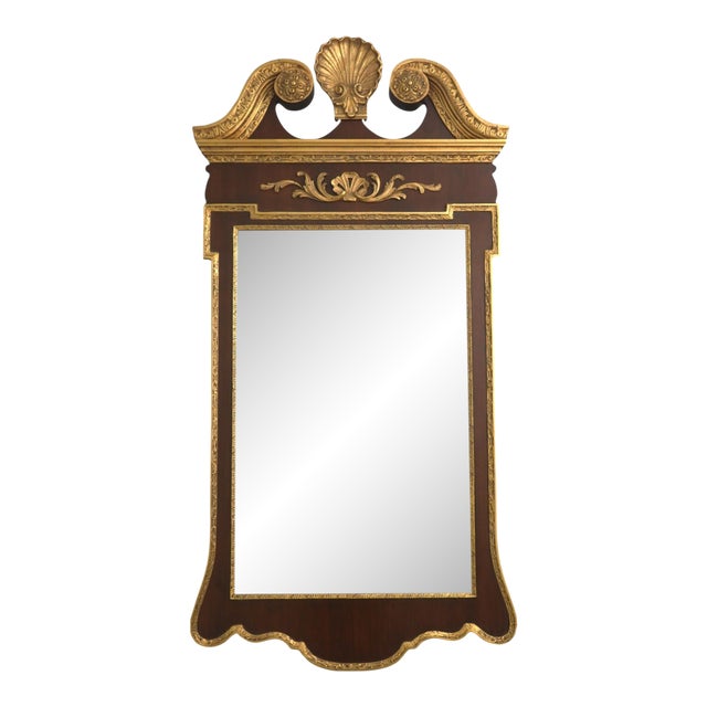 Friedman Brothers Mahogany Gold Gilt Trim Chippendale Mirror For Sale