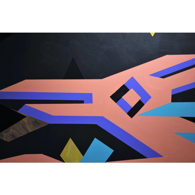 Contemporary Cecilia Beaven "Cielo de Noche" Large Abstract Contemporary Night Sky Geometric Painting 2019 For Sale - Image 3 of 7