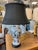 Unique porcelain table lamp base is hand painted with images of wares sold by the C. Levering Co. of Baltimore. Clinton...