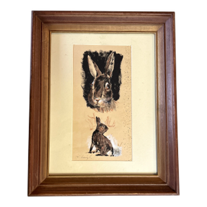 Contemporary Original Stephen Heigh Rabbit Portrait Painting