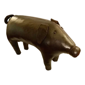 Mid 20th Century English Leather Dimitri Omersa Pig Footstool