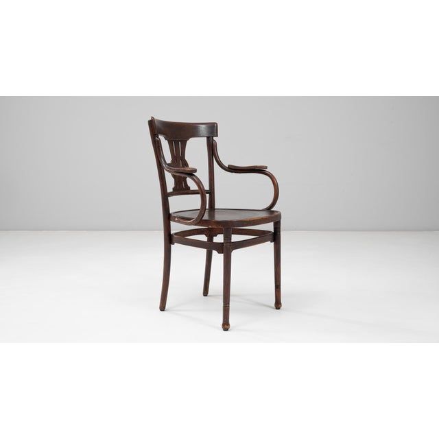 20th Century Austrian Bentwood Armchair With Lyre Back Detail For Sale - Image 11 of 18