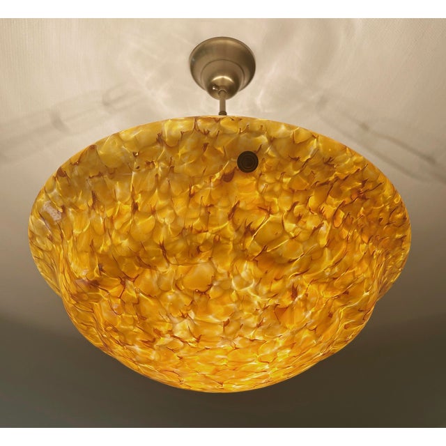 Art Deco Amber Glass Pendant Light, 1930s For Sale - Image 18 of 18