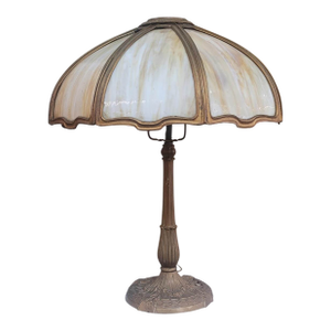 Antique Slag Glass Table Lamp