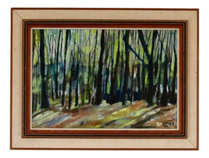 Jon, Forest, 1960s, Oil on Panel, Framed