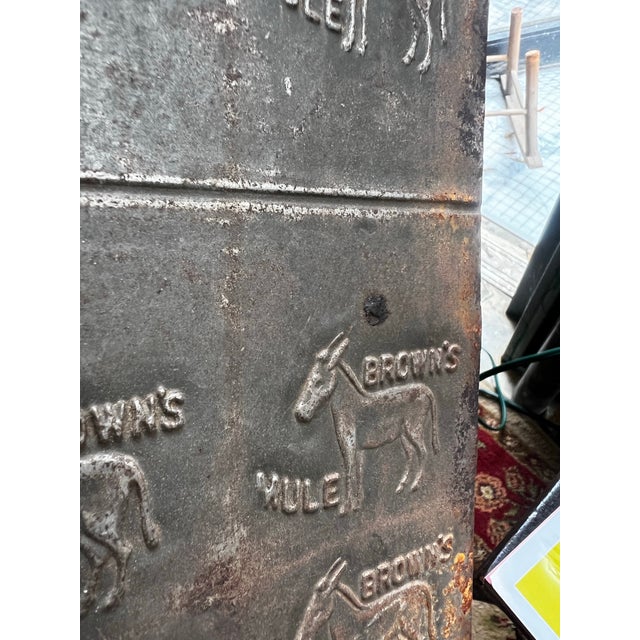 Industrial Antique Tobacco Browns Mule Tin For Sale - Image 3 of 6