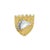 Mid-Century Modern Vintage 18k Yg/Wg Shield Shaped 1.80ct Horse Cut Diamond & Sapphire Pendant For Sale - Image 3 of 8