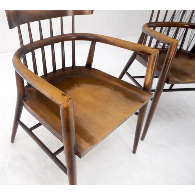 Pair of Paul McCobb Solid Birch Round Back Barrel Shape Arm Chairs For Sale - Image 17 of 17