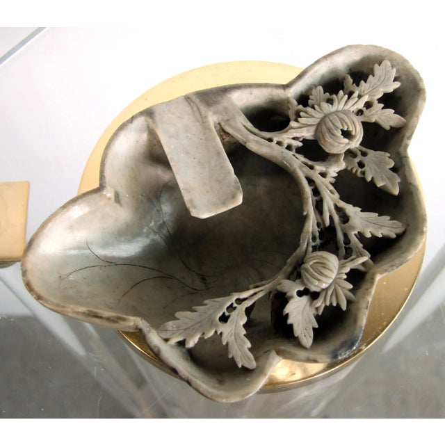 Add a touch of history to your home with this Antique Chinese Carved Stone Brush Washer. Expertly crafted from stone, this...