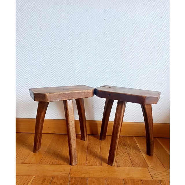 Vintage Brutalist Stools, 1950s, Set of 2 For Sale - Image 10 of 10