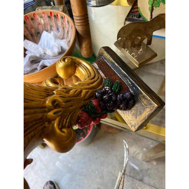 1970s 1970s Hollywood Regency Gold Chalkware Vase For Sale - Image 5 of 7