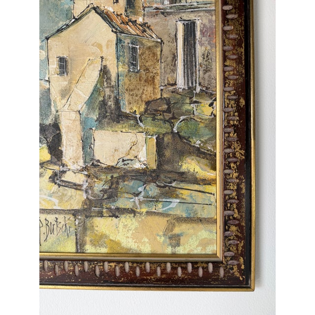 Vintage European Village Landscape Oil on Canvas Painting – Framed For Sale - Image 9 of 12
