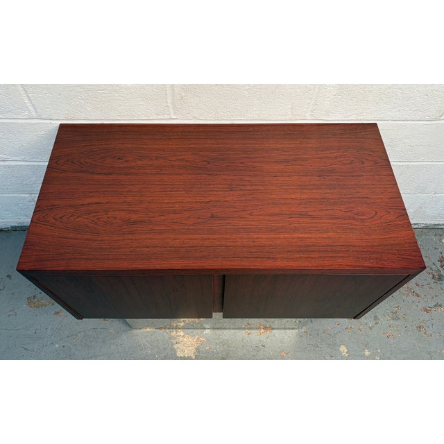 Vintage Danish Rosewood and Chrome Buffet For Sale - Image 4 of 7