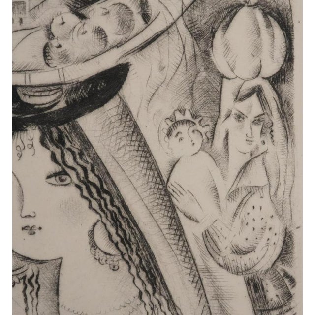 Mily Possoz, Young Girl with a Bouquet of Basil, Original Signed Engraving For Sale - Image 9 of 11