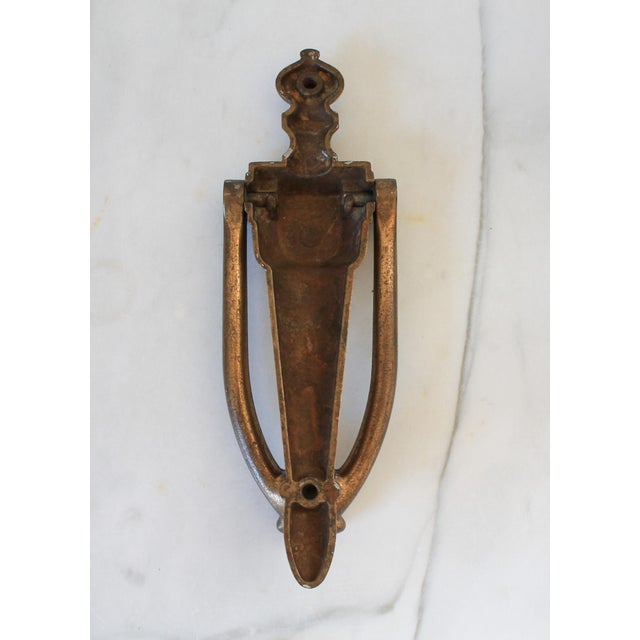 Vintage Brass Plated Door Knocker For Sale In Milwaukee - Image 6 of 8