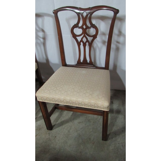 Chippendale Vintage Mahogany Chippendale Dining Room Chairs Eight For Sale - Image 3 of 13
