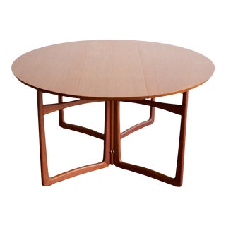 France & Son Teak Drop Leaf Dining Table Designed by Peter Hvidt & Orla Mølgaard Nielsen For Sale