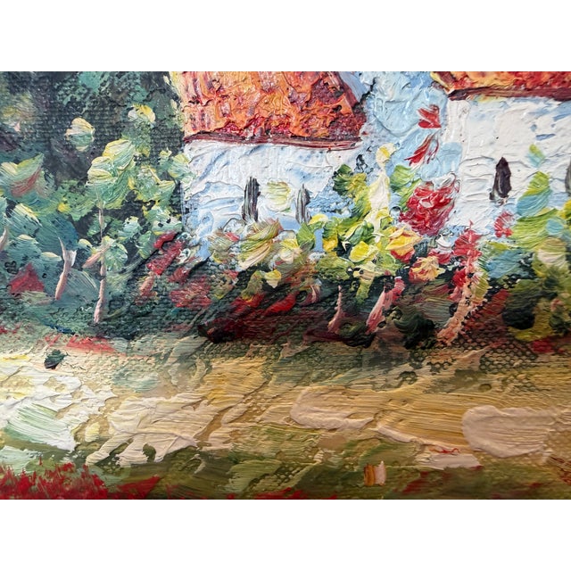 Vintage Impressionist Landscape Oil Painting Floral Meadow Countryside Scene For Sale - Image 9 of 10