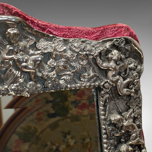 Silver 1950s Sterling Silver Decorative Mirror For Sale - Image 8 of 11