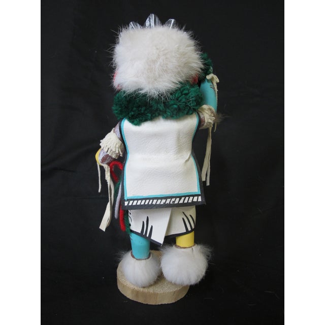 Hopi Native American Early Morning Singer Kachina Doll Statue Signed Sherman For Sale - Image 4 of 7