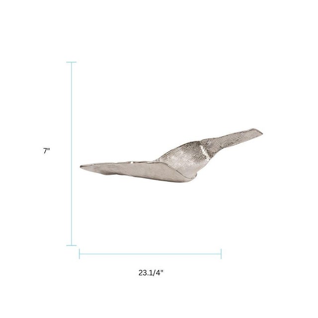 2020s Elongated Aluminum Abstract Leaf Tray - Small For Sale - Image 5 of 5
