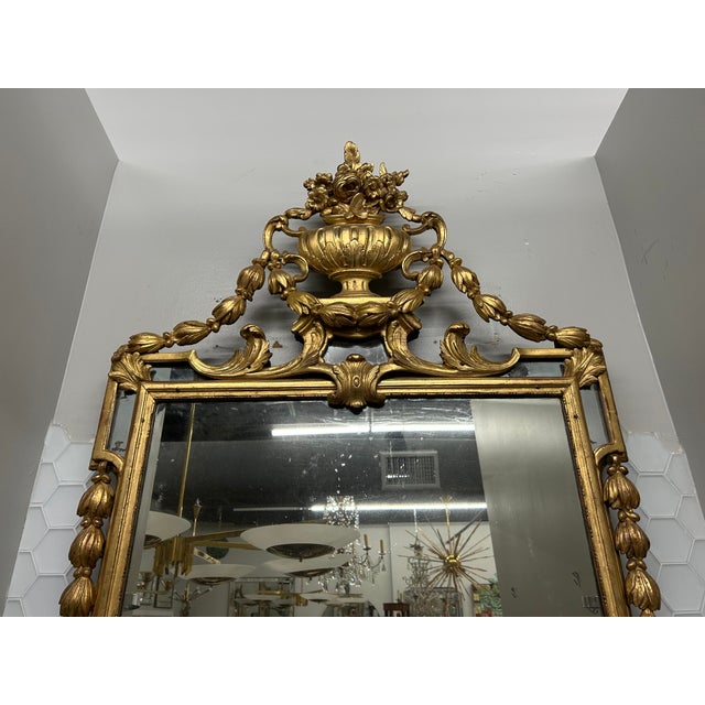 Gold Large 18th Century French Louis XVI Giltwood Mirror For Sale - Image 8 of 11