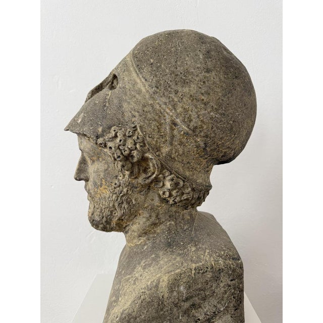 Early 20th Century Stone-Dusted Half-Bust Sculpture of Pericles, Italy For Sale - Image 12 of 18