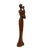 Oriental Brown Wood Carved Slim Artistic Holding Pipa Lady Figure For Sale - Image 4 of 5