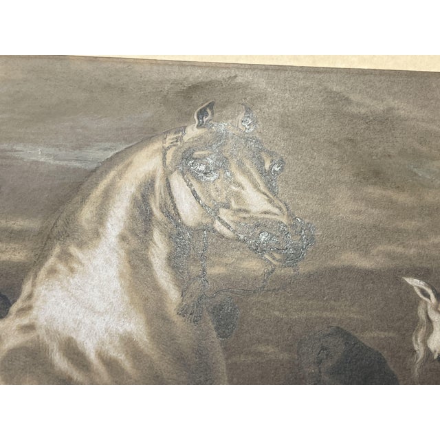 Charles Bargue after Alfred De Dreux, Horse, 1859, Pencil Drawing on Lithograph For Sale - Image 3 of 5
