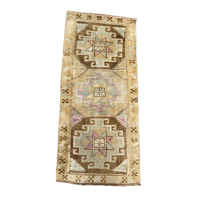 Turkish Yastik Rug 1'4" x 2'11" For Sale