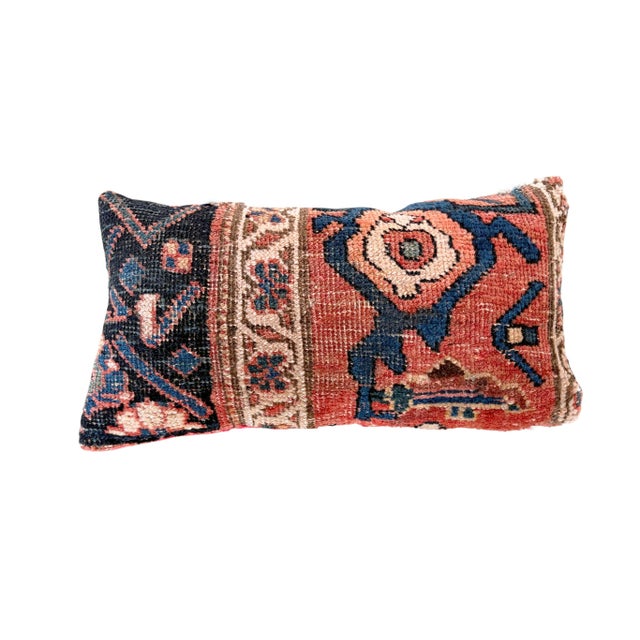 19th Century 19th Custom Made Antique Lumbar Malayer Pillow 14.5" W For Sale - Image 5 of 6