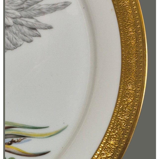 Vintage 1972 Edward Marshall Boehm Birds of Peace Mute Swans Gilded Platter For Sale - Image 4 of 8