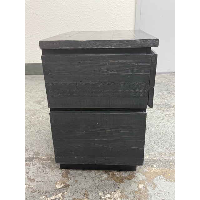 Late 20th Century West Elm Plank Wood Nightstand For Sale - Image 5 of 12
