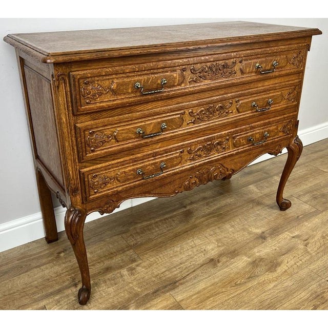 Vintage Louis French Oak Chest of Drawers For Sale - Image 3 of 13