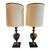 Vintage Stiffel Brass Urn Trophy Lamps With Shades - A Pair For Sale