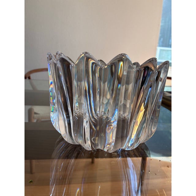 Transparent 1980s Orrefors Chunky Crystal Bowl For Sale - Image 8 of 8