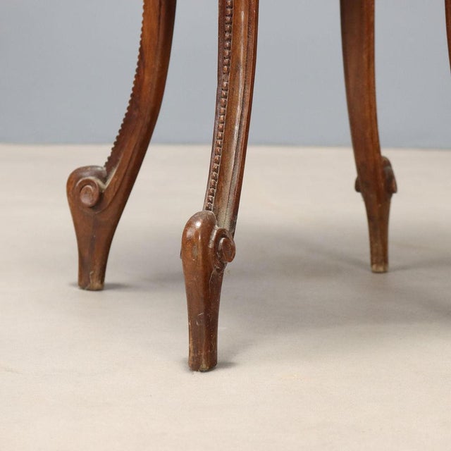 Antique Italian Plant Stand in Carved Walnut, 1800s For Sale - Image 6 of 9