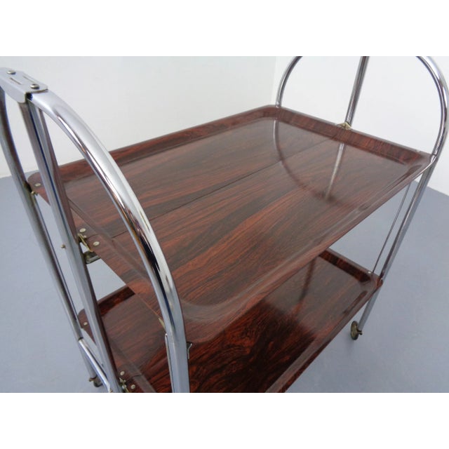 Vintage Optic Rosewood Pressalit Tea Cart, 1970s For Sale - Image 17 of 18