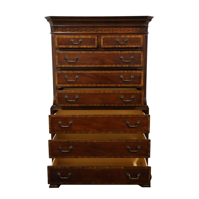 Universal Furniture Universal Furniture Banded Mahogany Biedermeier Traditional Victorian Style 45" Chest on Chest 609150 For Sale - Image 4 of 14