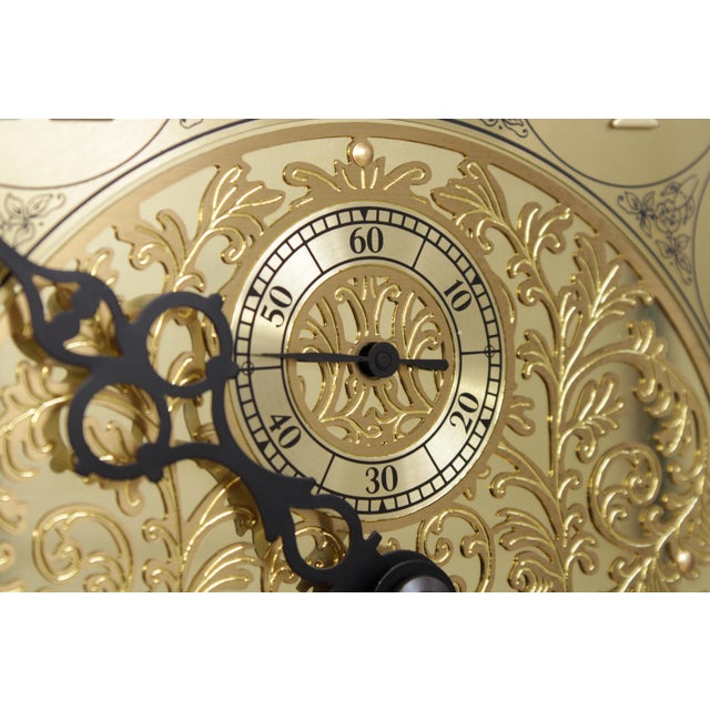 Wood Howard Miller Cherry Grandfather Hall Clock For Sale - Image 7 of 17