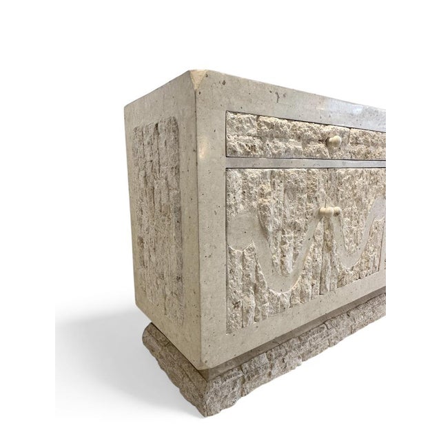 Travertine Tessellated Stone Sideboard by Renoir, 1980 For Sale - Image 6 of 15