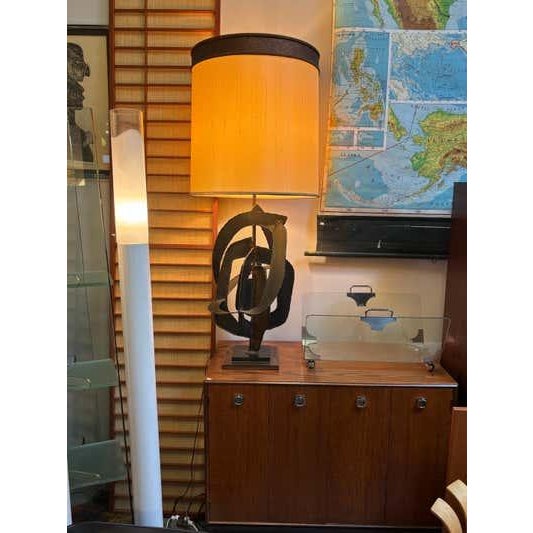 Metal Mid 20th Century Mide Century Modern Richard Barr for Laurel Lighting Brutalist Table Lamp For Sale - Image 7 of 9