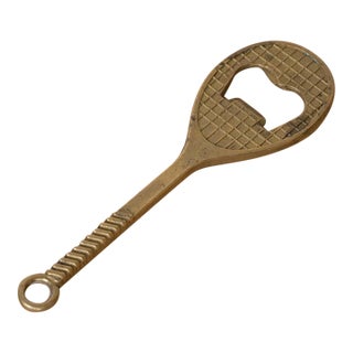 1950s French Brass Tennis Bottle Opener For Sale