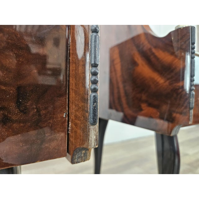 Mid-Century Mahogany Nightstands with Double Glass Tops, 1960, Set of 2 For Sale - Image 14 of 18