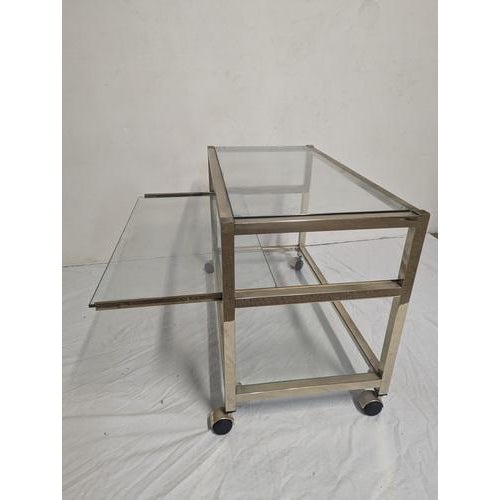 Vintage Brass Bar Cart For Sale - Image 5 of 7