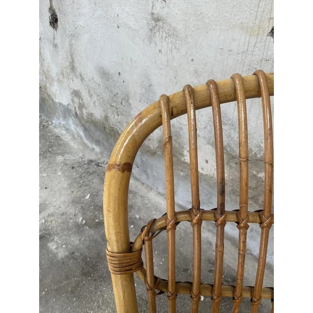 Mid-Century Modern Italian Bamboo and Rattan Armchair, 1960s For Sale - Image 10 of 11