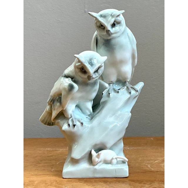 Crafted by renowned maker Royal Copenhagen in Denmark, this vintage porcelain figurine captures a charming wildlife scene...