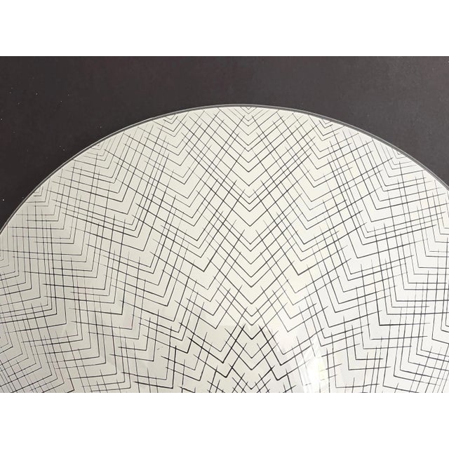 Lightolier 1970s Mid-Century Modern Chevrons Frosted Glass Ceiling Light For Sale - Image 4 of 18