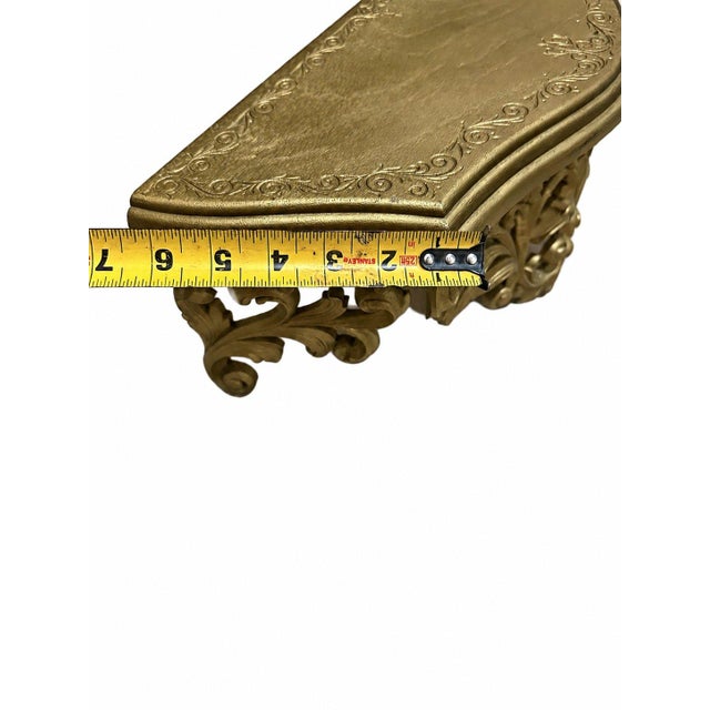 Art Nouveau Vintage Burwood Gold Wall Decorative Shelf 1236-2 For Sale - Image 3 of 8