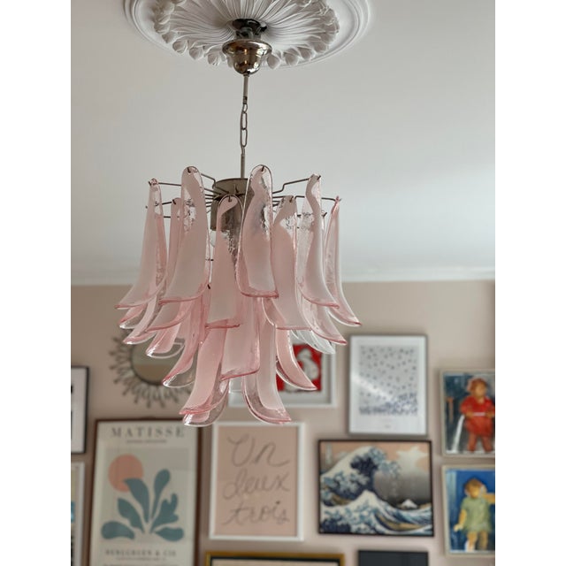 Small Pink Murano Glass Flamingo Chandeliers, Set of 2 For Sale - Image 5 of 9